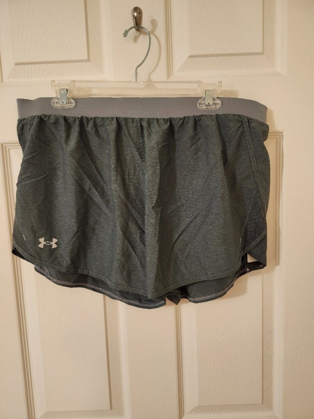 Under Armour Women's Fly-By Heather Running Shorts - Charcoal Gray
